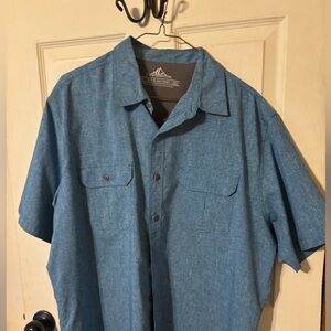Men's Blue Short Sleeve Shirt Croft and borrow quick dry